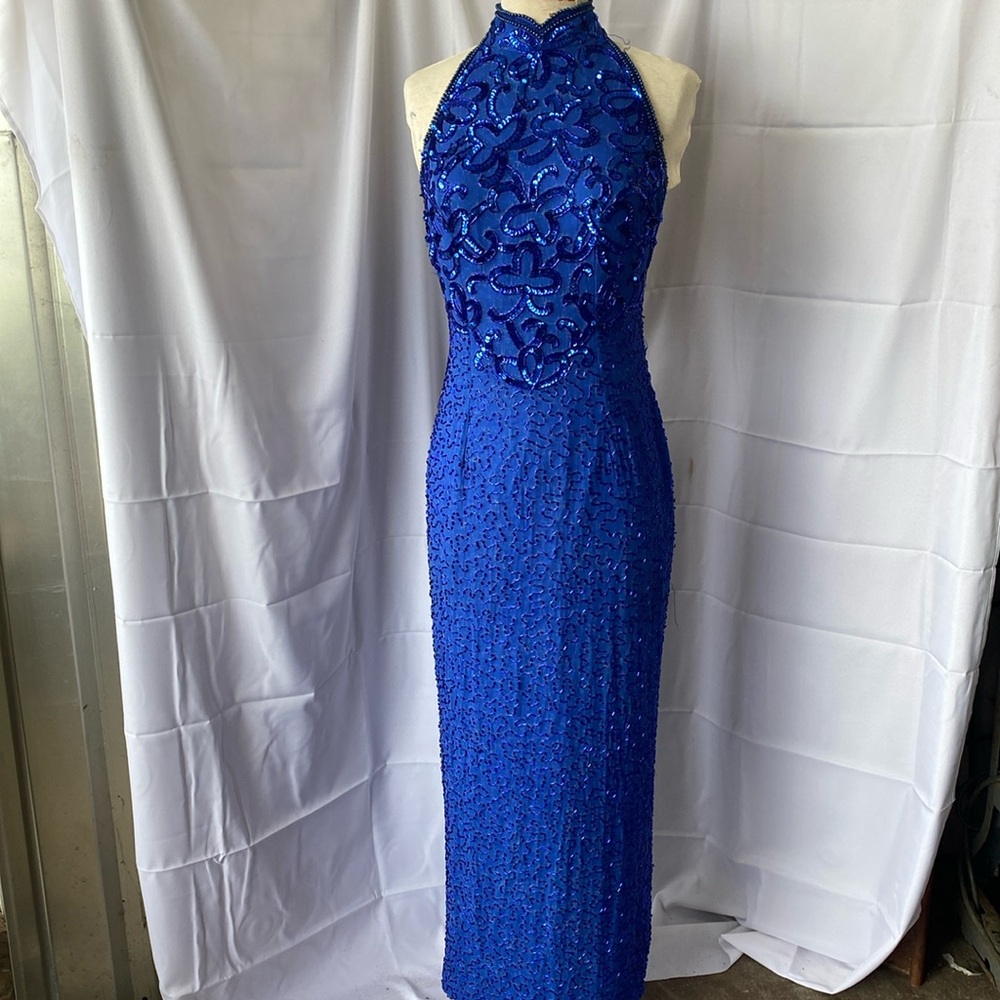 Legends blue silk beaded dress